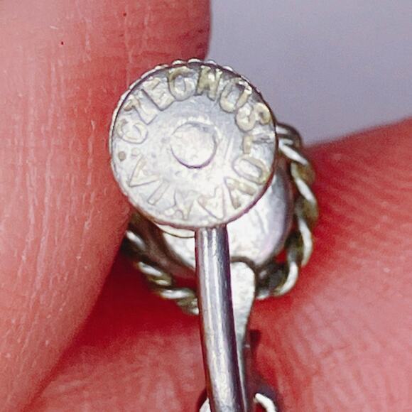 Vintage 1930s Czechoslovakia Art Deco Silver Tone Chandelier Screw Back Earrings - Picture 6 of 12